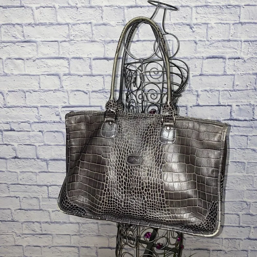 Longchamp croc embossed